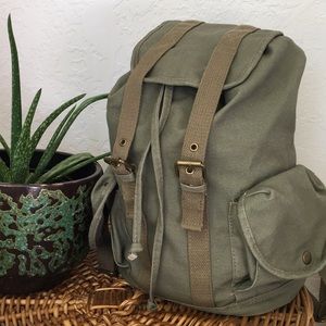 Backpack Day Pack Green Overnight Bag Hiking boho